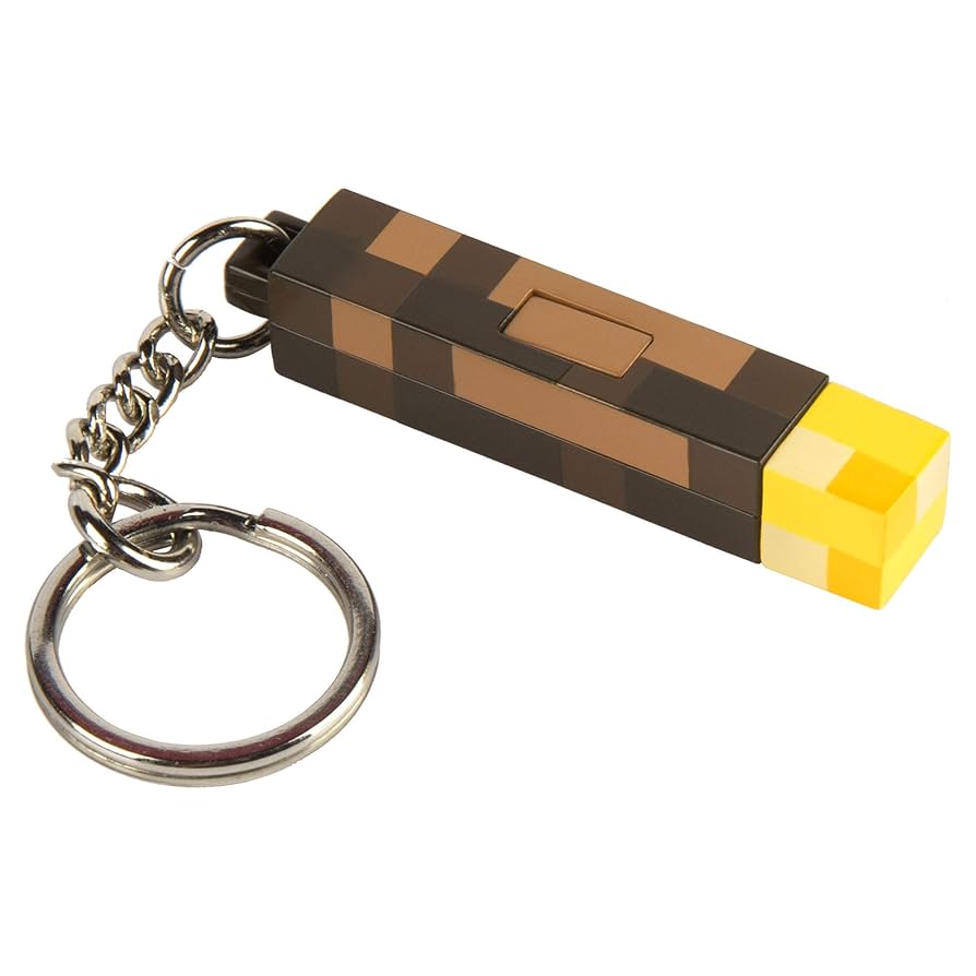 Minecraft Torch Key Chain